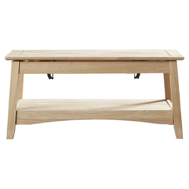 International Concepts Unfinished Wood Bombay Coffee Table with Lift